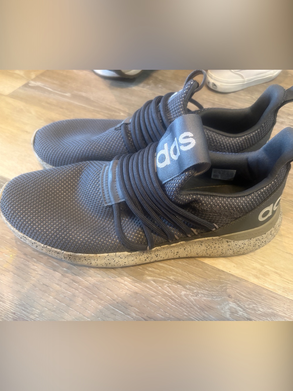 adidas Dark Gray Knit Slip-On Athletic Sneakers